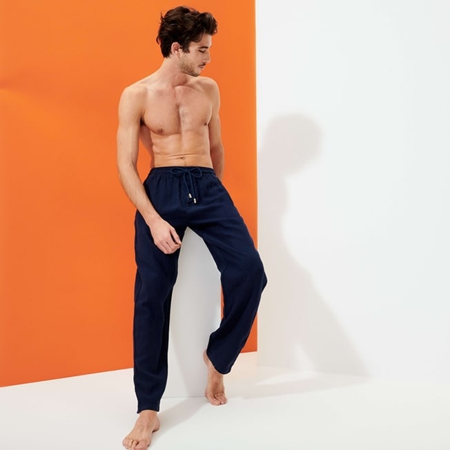 Men Linen Pants Solid - 6