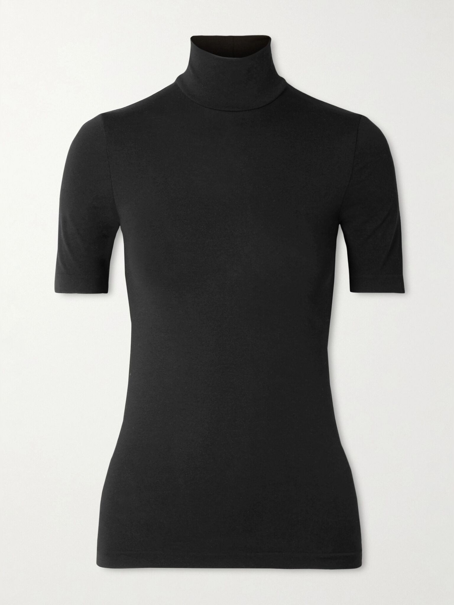 Aurora modal-blend jersey turtleneck top Black - 1