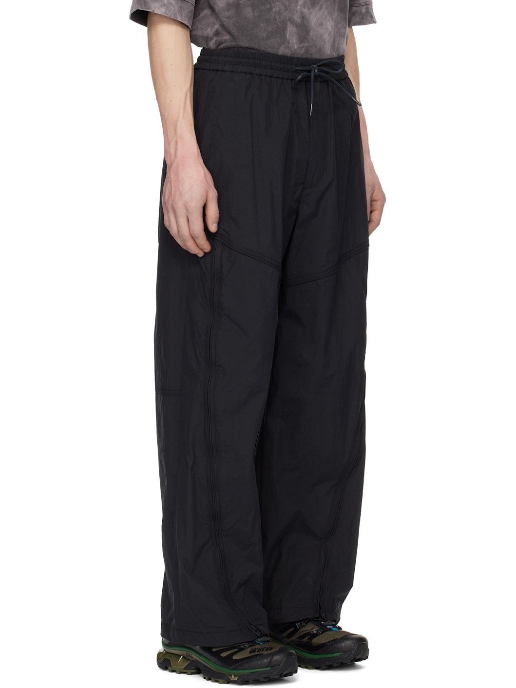 Juun. J Black Nylon Zip Trousers - 2