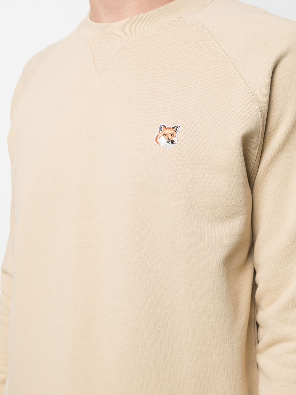 Fox-patch crew neck sweatshirt - 5