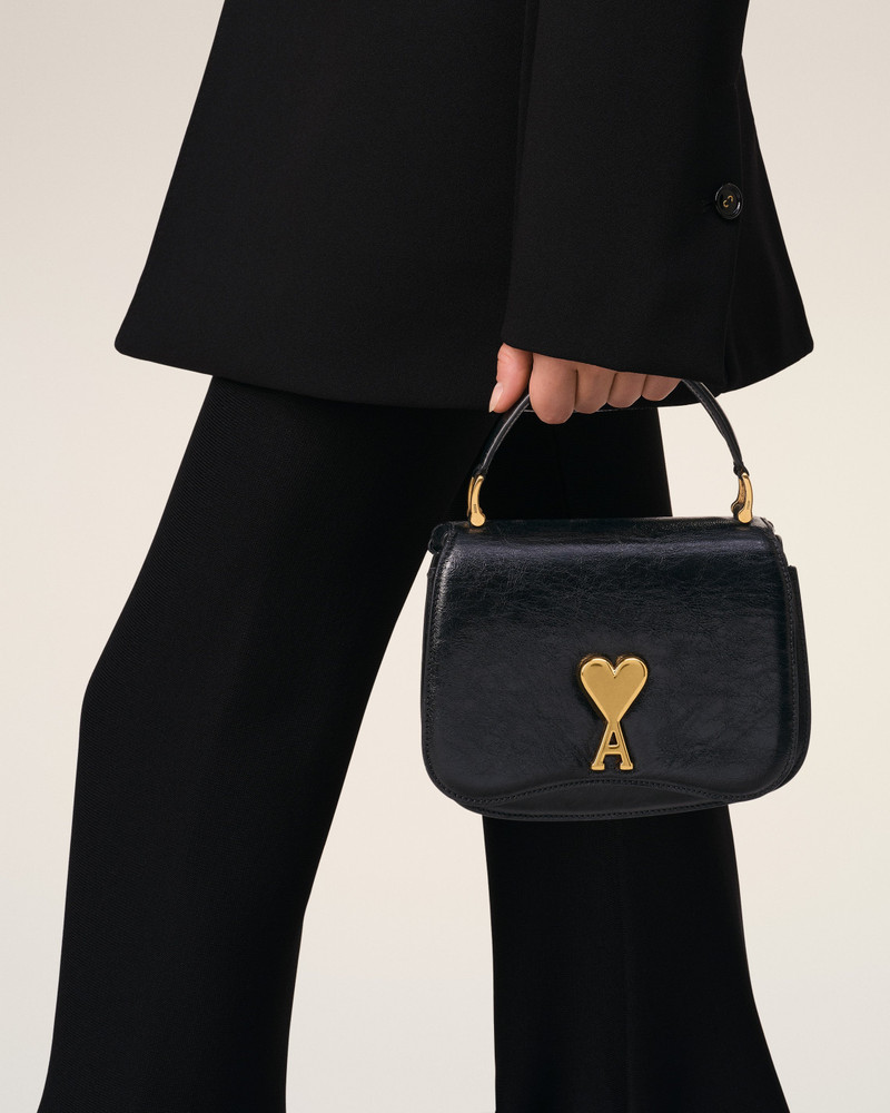 AMI Paris BLACK LEATHER TOP HANDLE PARIS PARIS BAG outlook