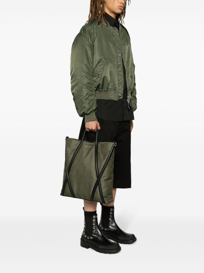 Alexander McQueen panelled-leather gabardine bag outlook