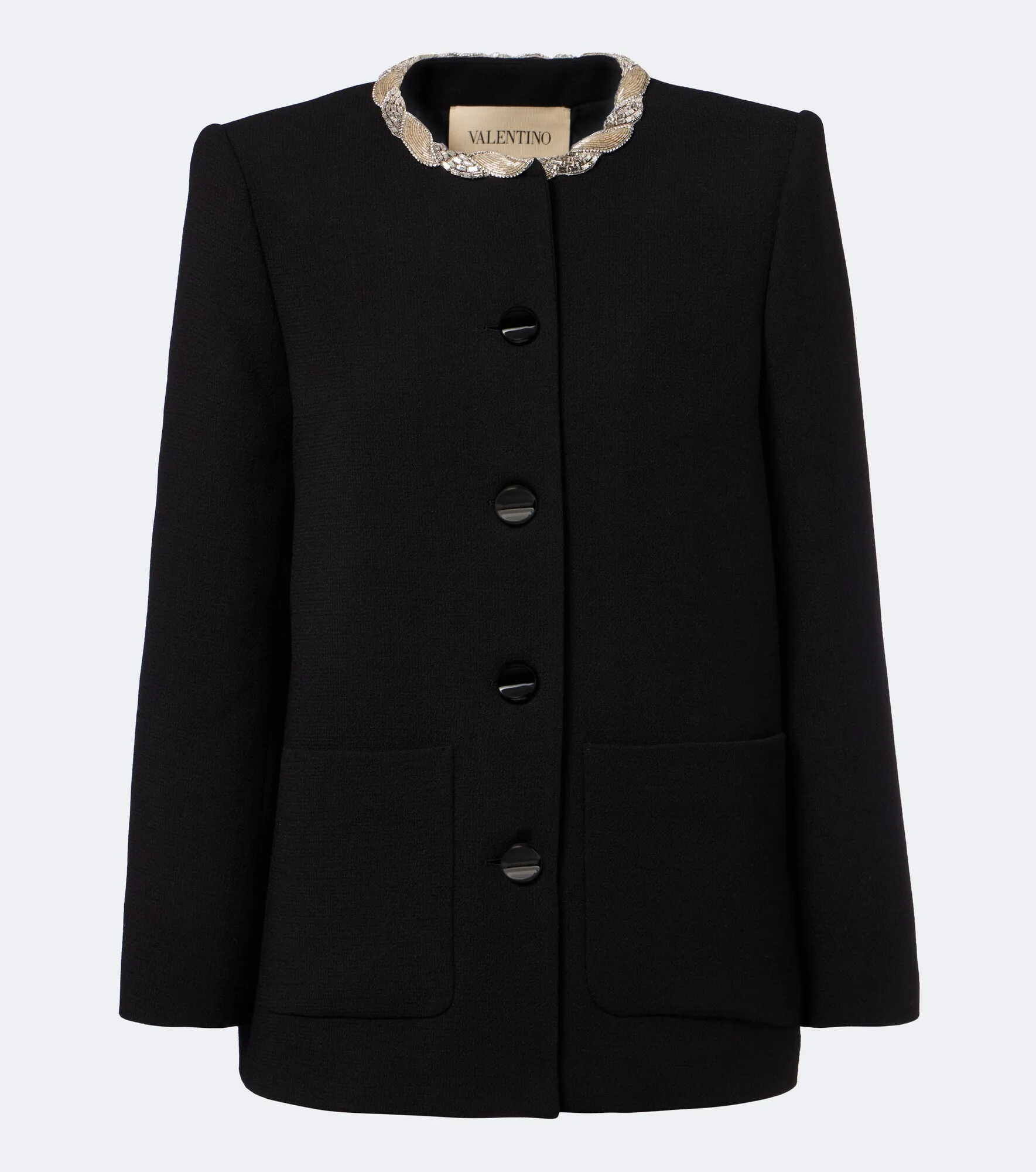 Embellished virgin wool crêpe jacket - 1