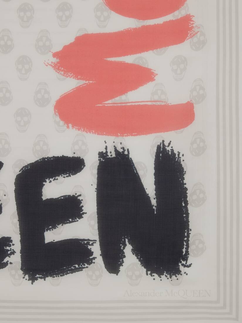 Mcqueen Graffiti Biker Skull Scarf in Multicolour - 3