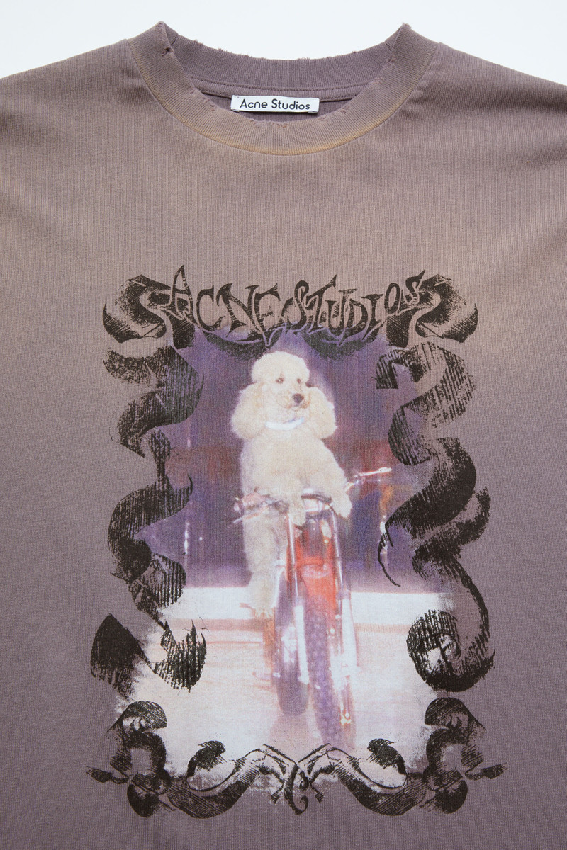 Layered print t-shirt - Dark mauve 4