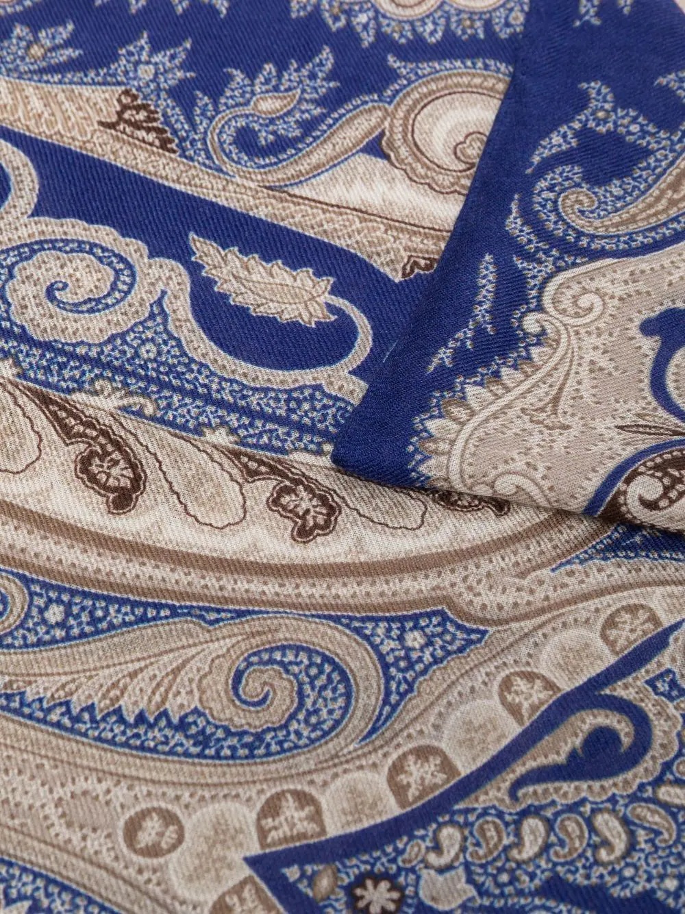 paisley embroidered scarf - 3