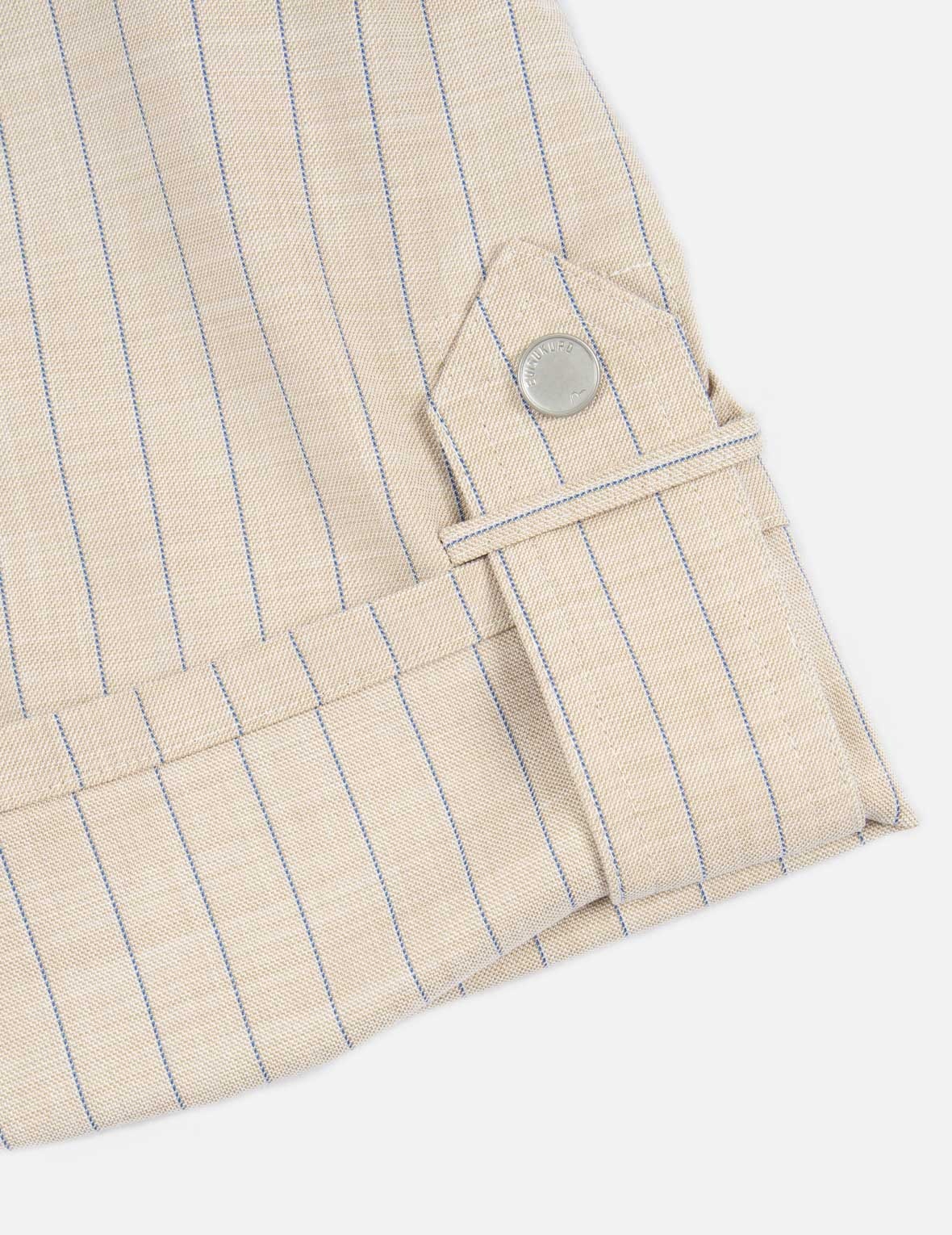 Stripe-pattern Belted Jumpsuit - 15