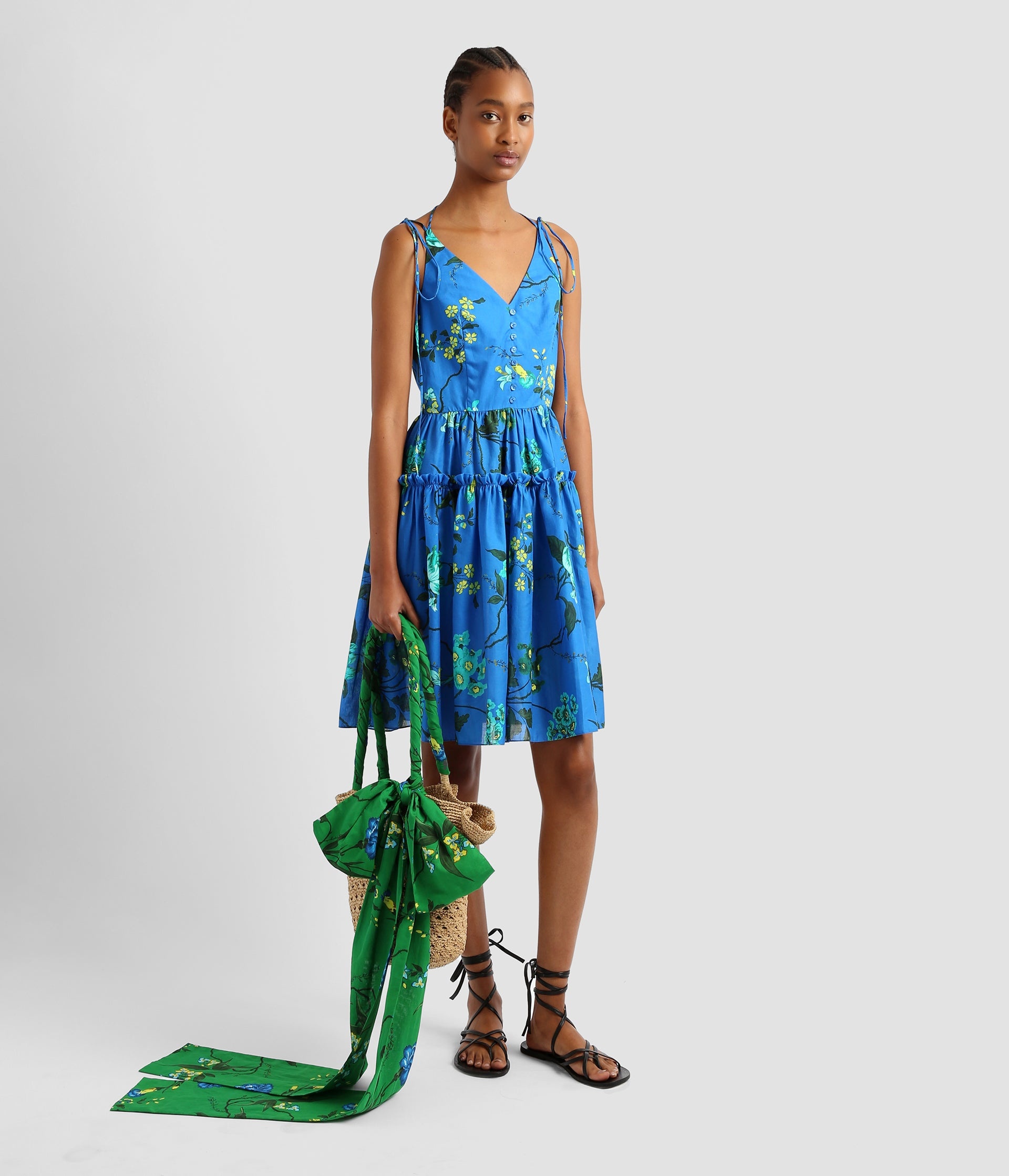 SLEEVELESS DRESS WITH TIE STRAPS - 6