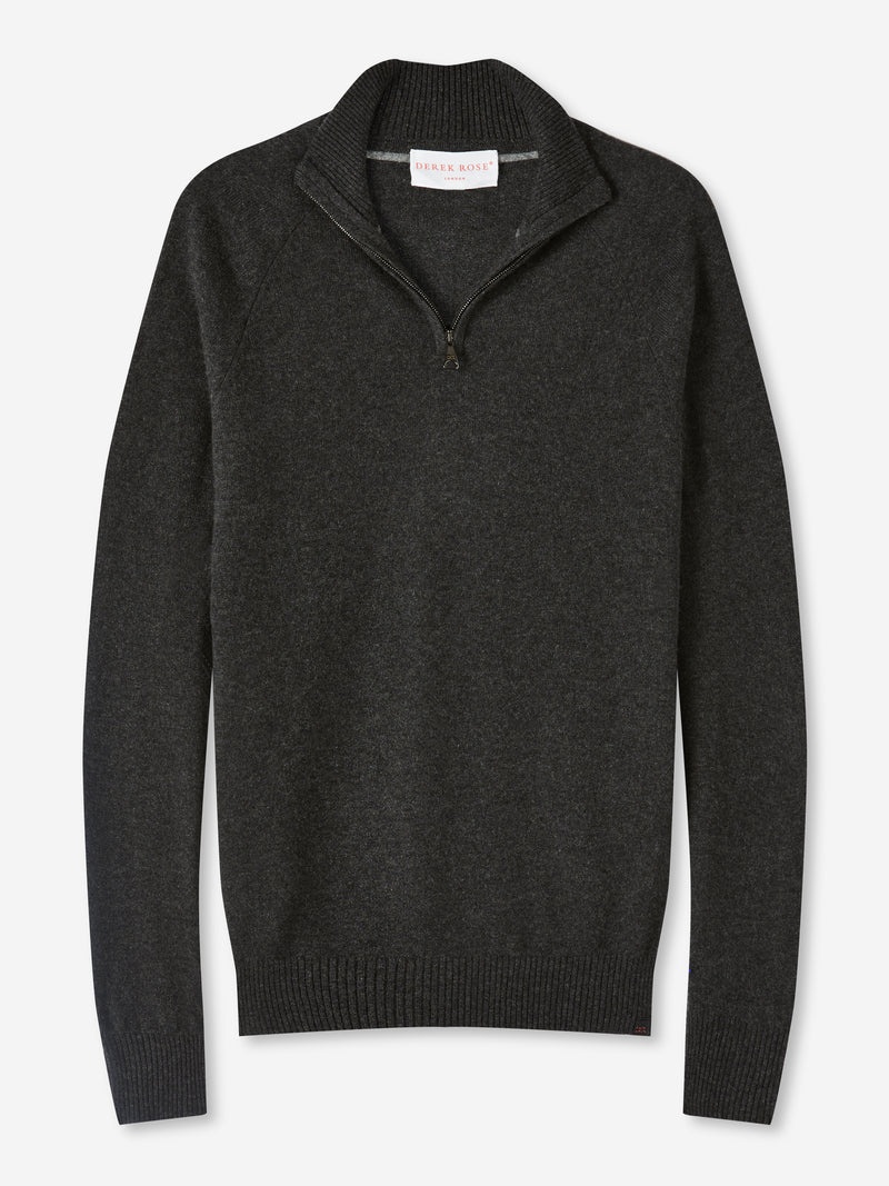 Men's Half-Zip Sweater Finley Cashmere Charcoal - 1