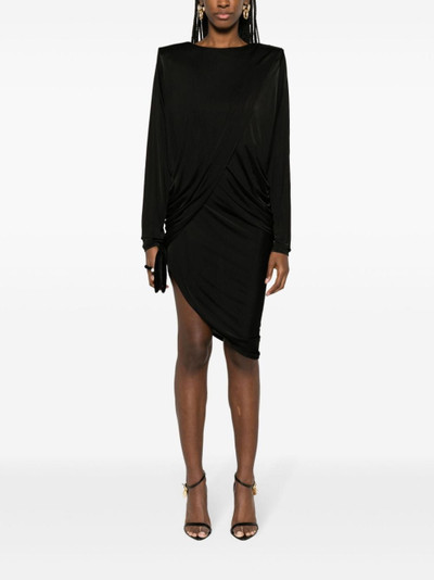 SAINT LAURENT asymmetric crepe midi dress outlook