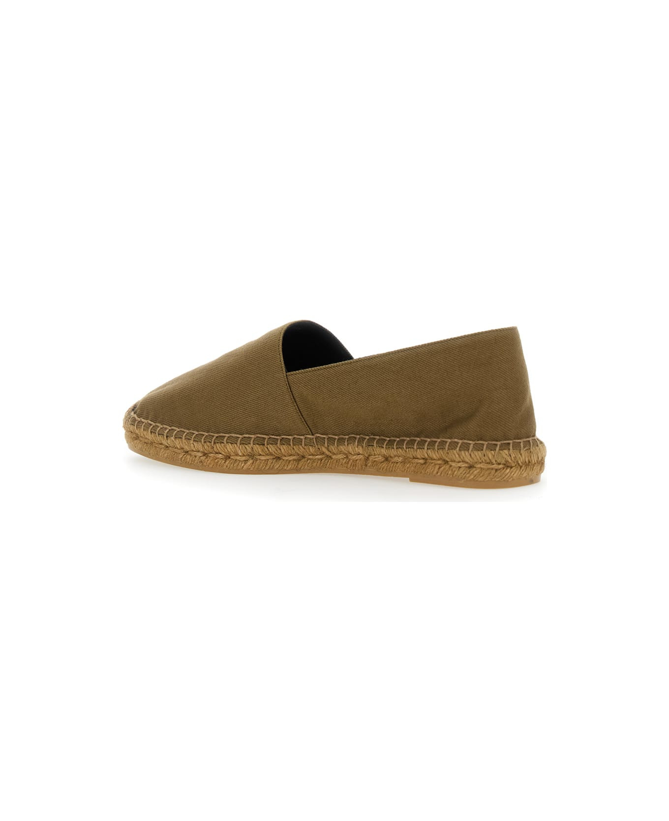 Brown Espadrilles With Tonal Cassandre Embroidery On The Side And Almond Toe In Cotton Man - 3