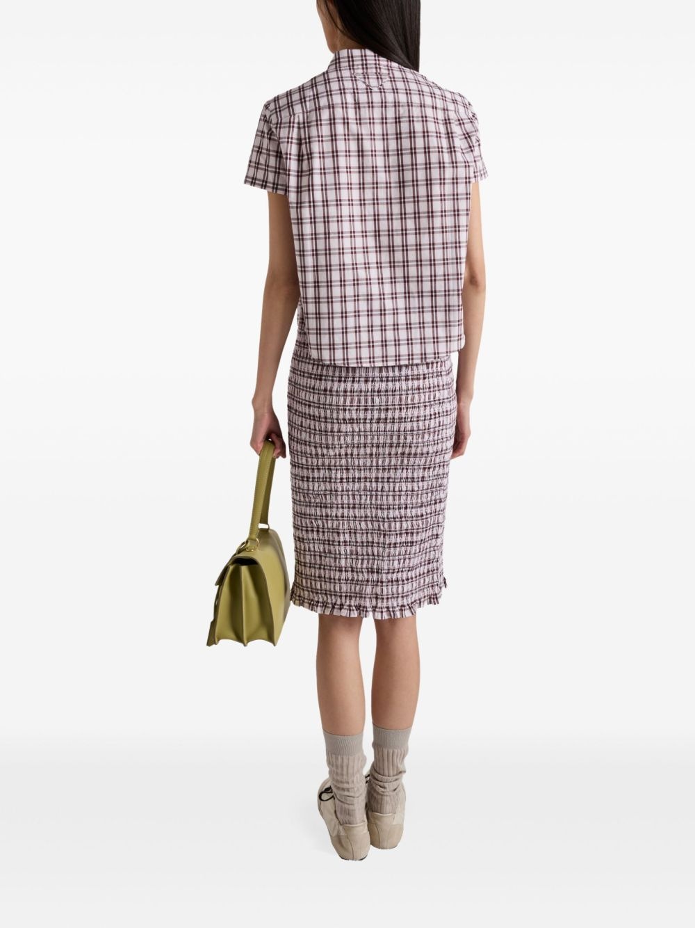 check-print cotton shirt - 3