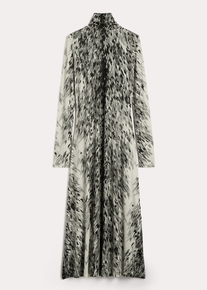 Fur-print jersey dress grey - 1