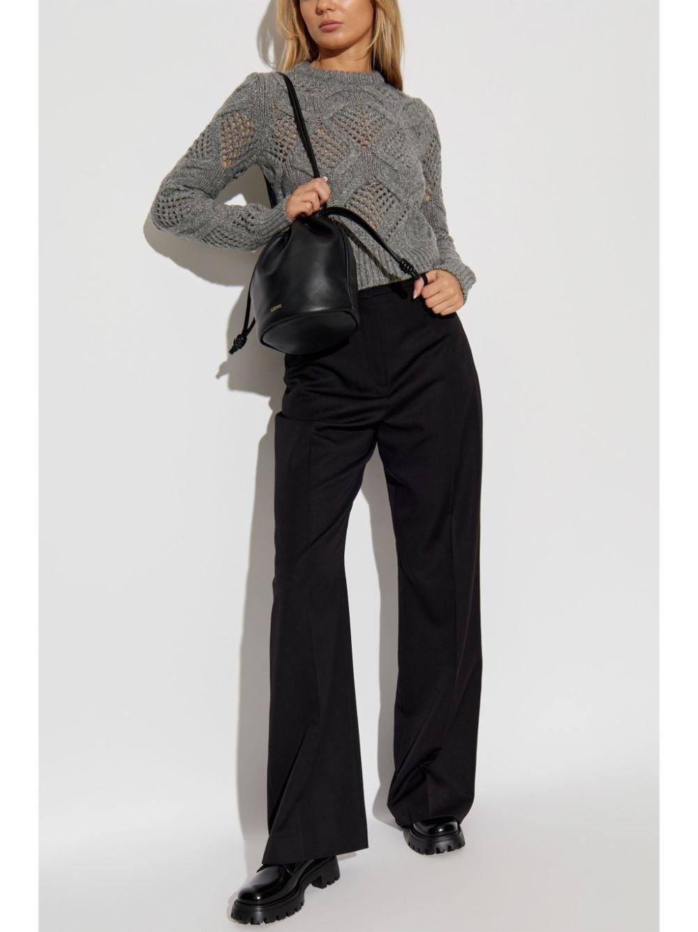 open-knit long-sleeve jumper - 2