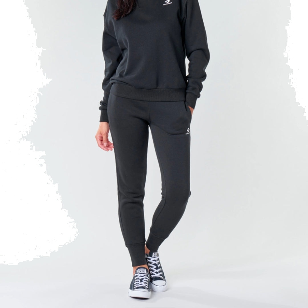 (WMNS) Converse Embroidered Star Chevron Pants 'Black' 10020873-A01 - 3