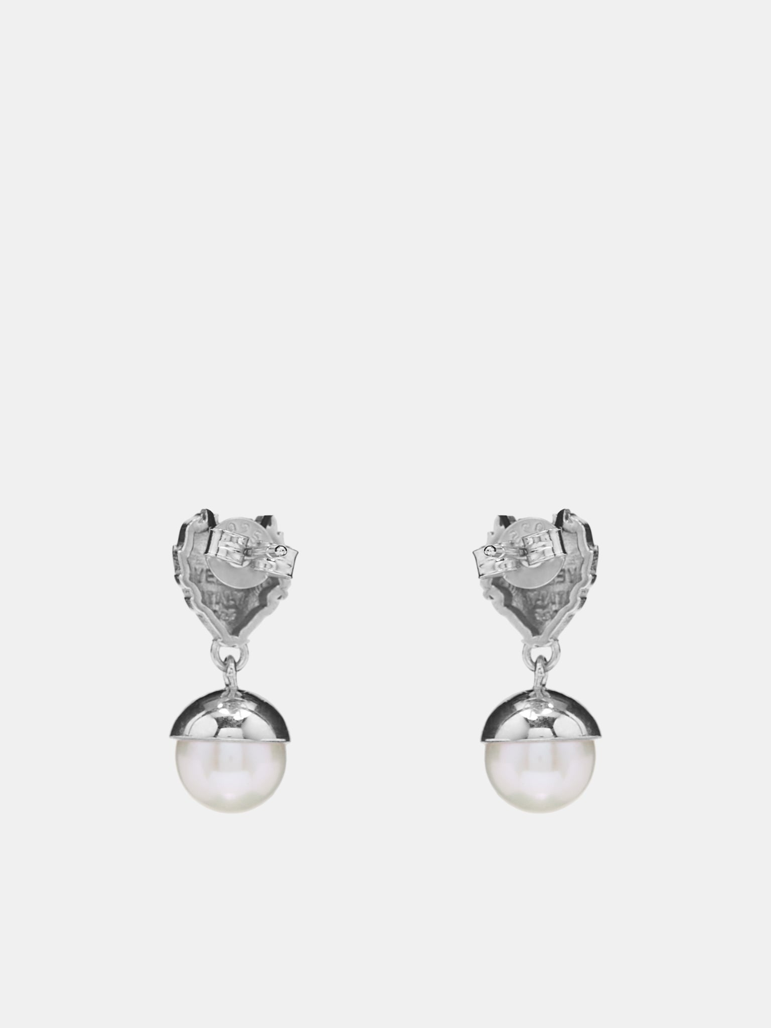 Flame Heart Pearl Earrings - 2
