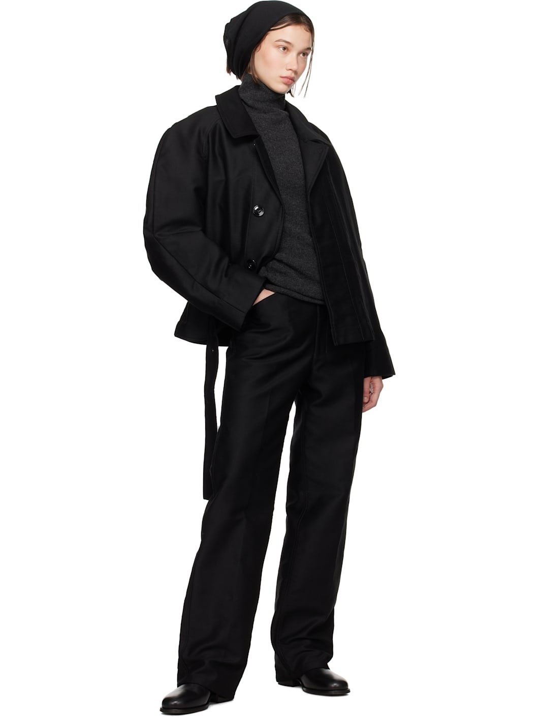 Black Straight Trousers - 4