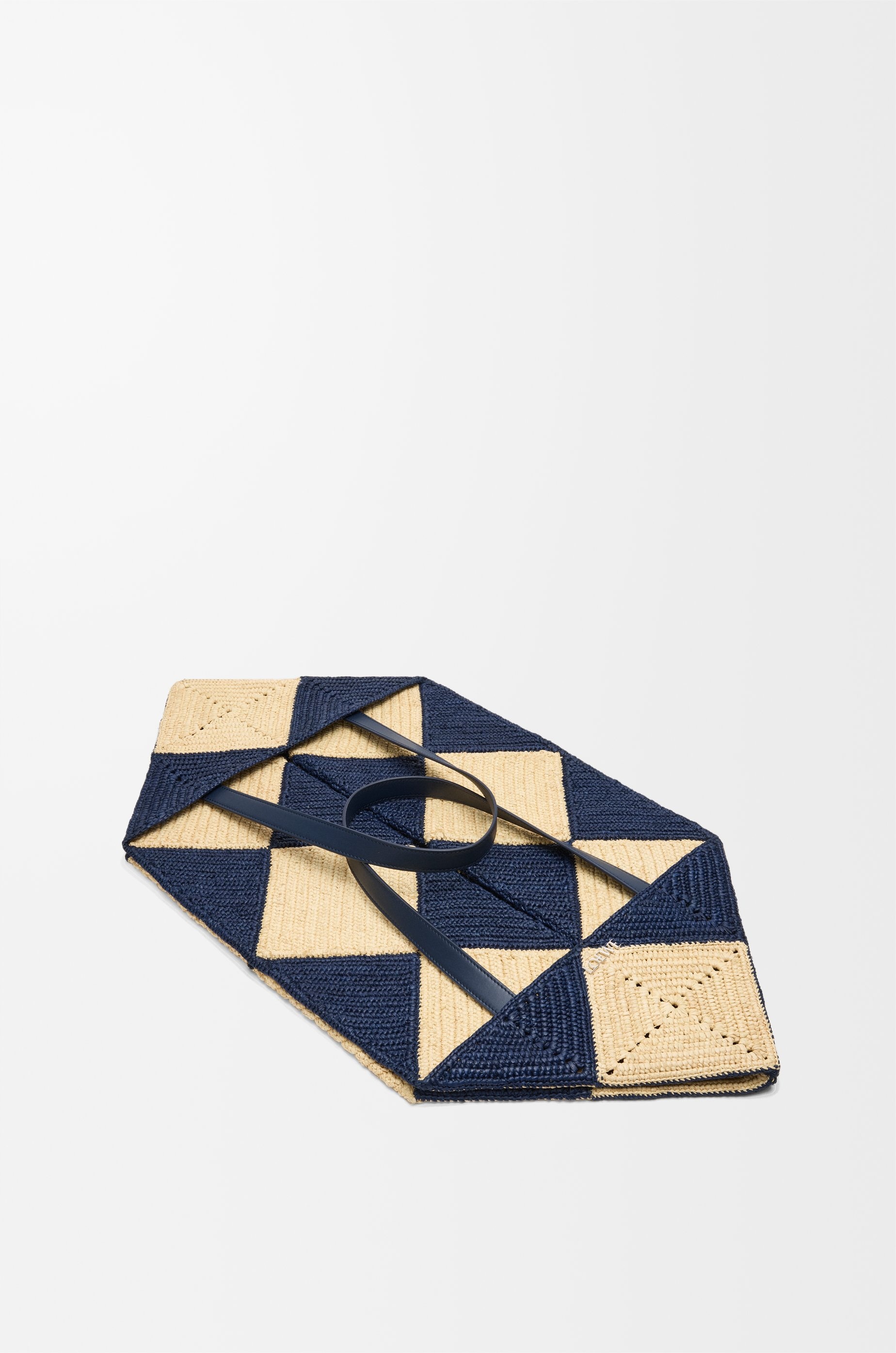 XXL Puzzle Fold tote in raffia - 6