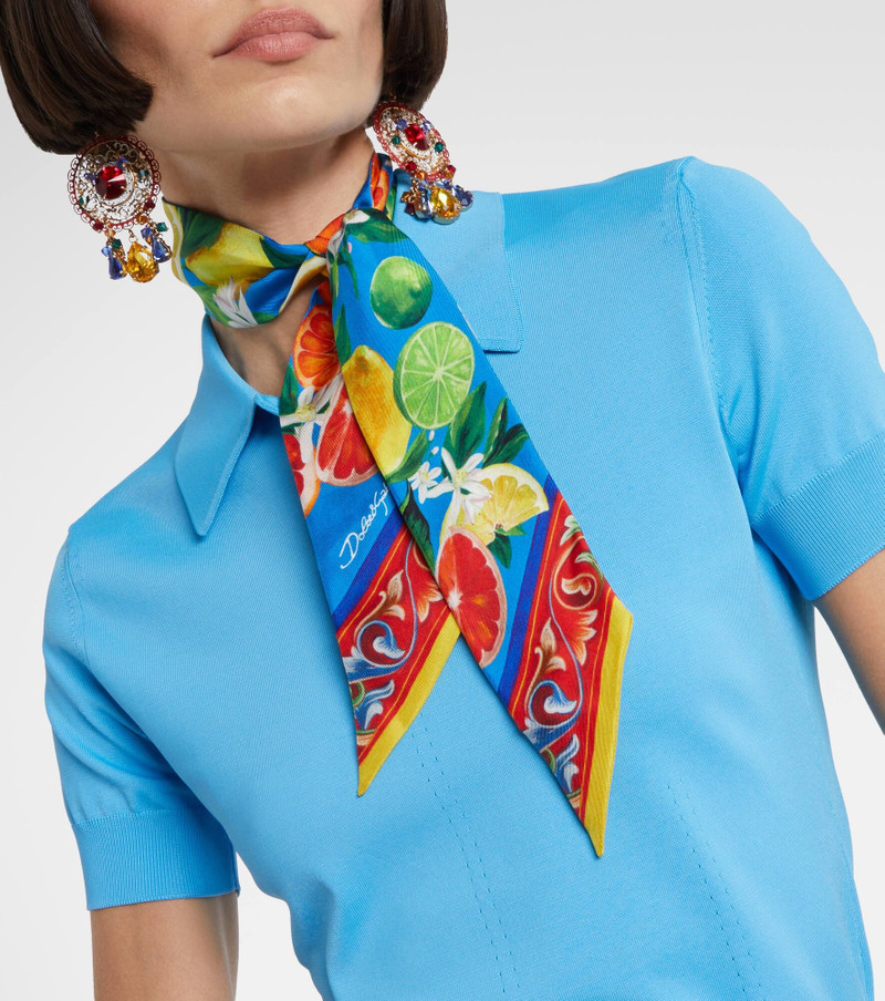 Dolce & Gabbana Printed silk twill scarf outlook