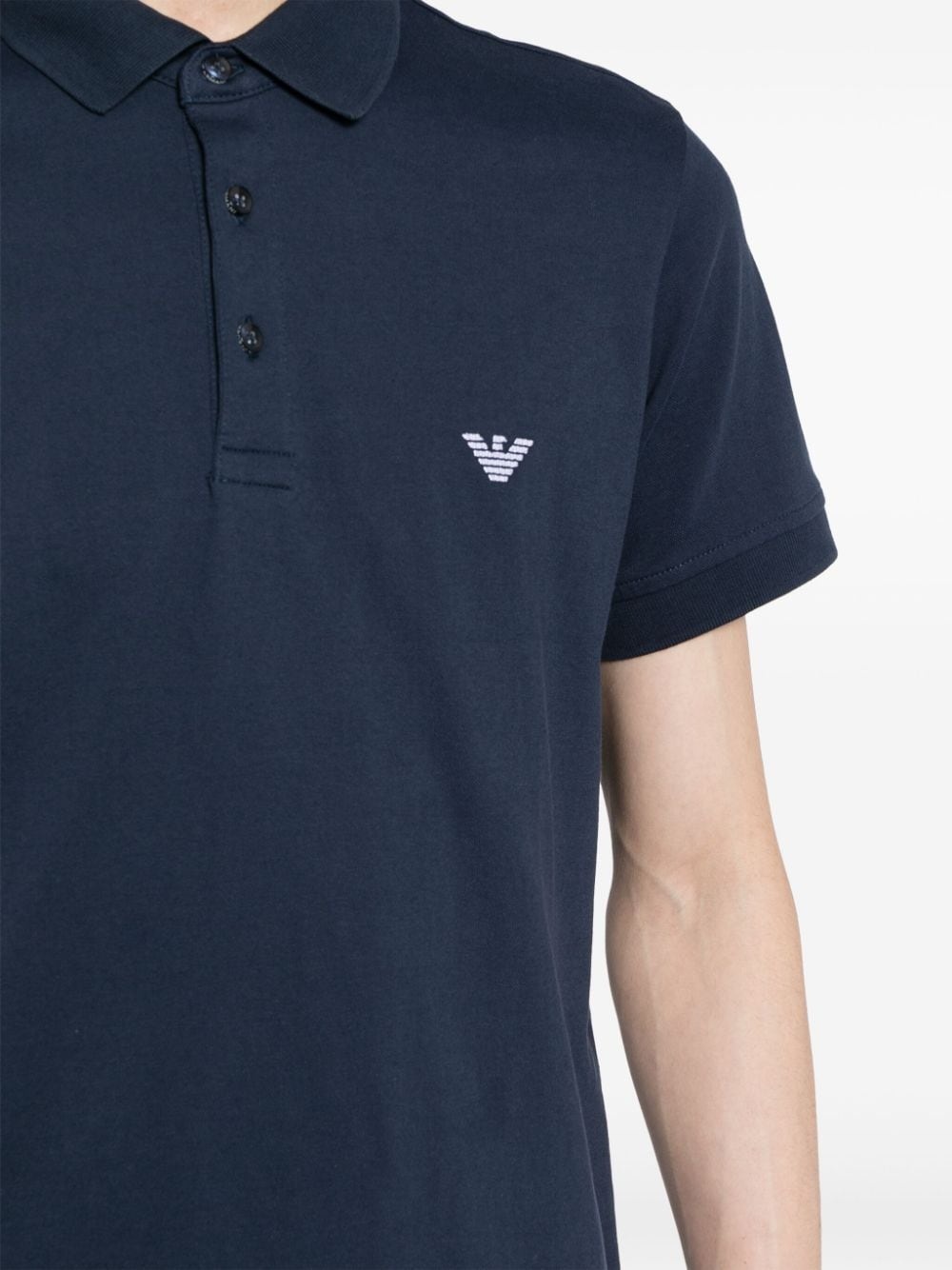 logo-patch cotton polo - 5