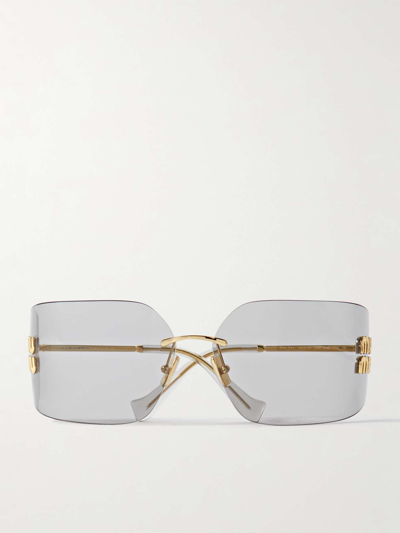 D-frame gold-tone sunglasses - 1