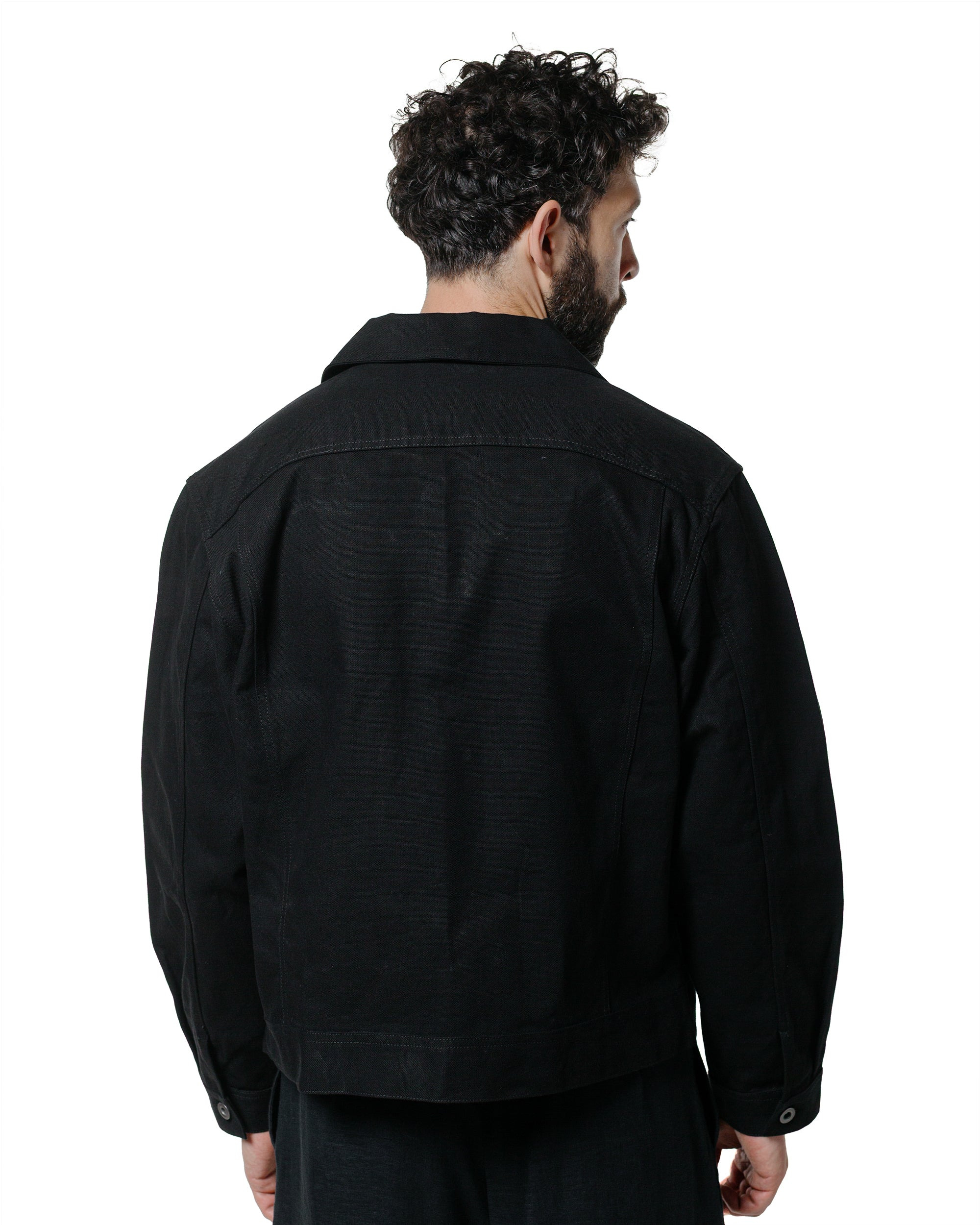 Range Jacket Black Cotton Washi Oxford Cloth - 3