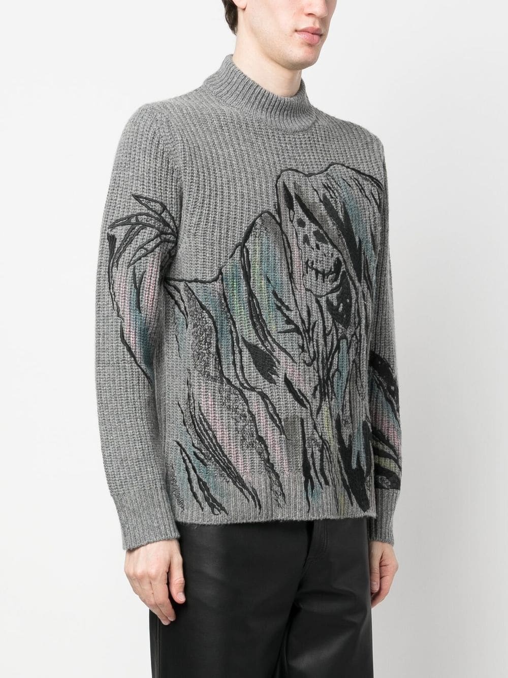 graphic-print knit jumper - 3