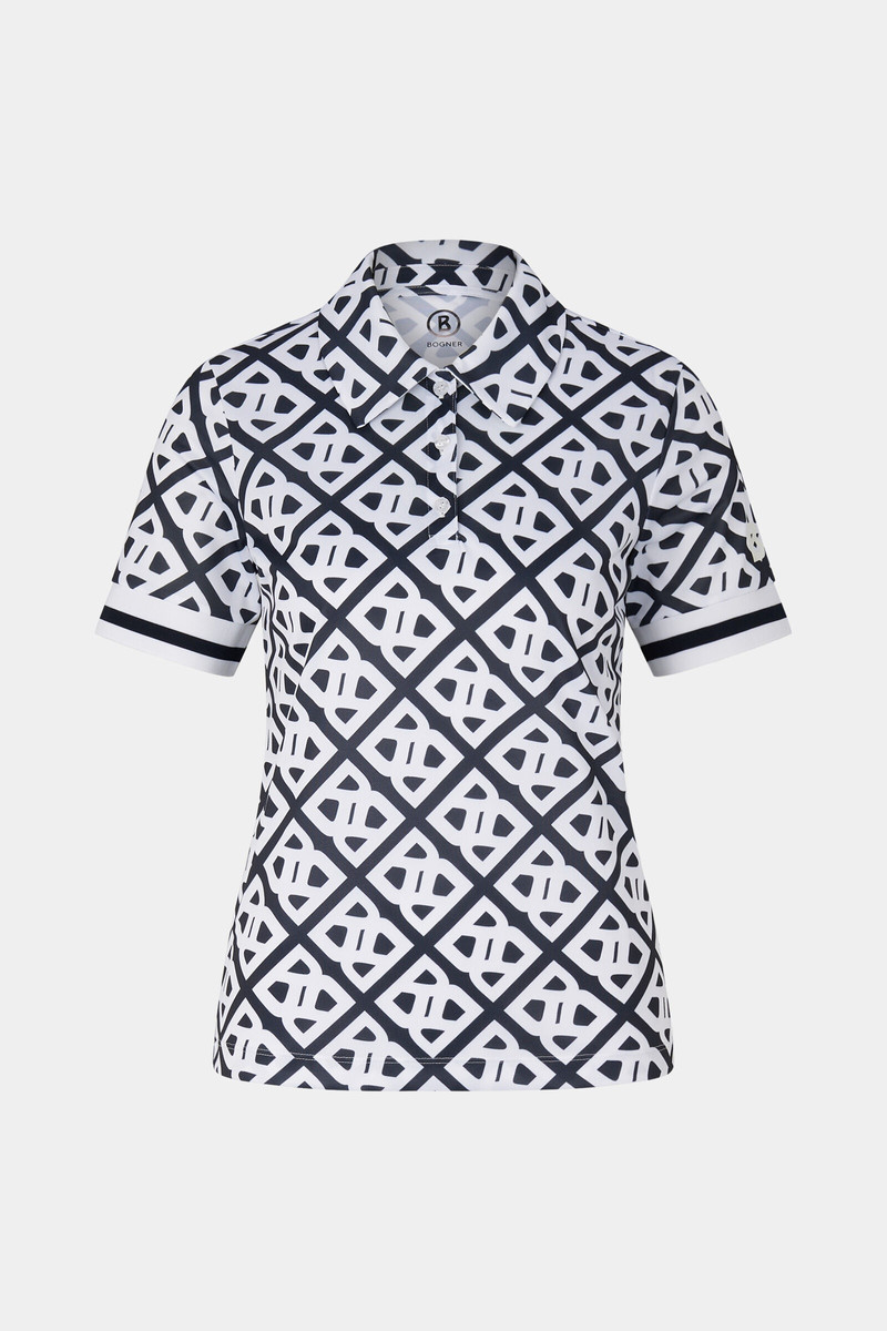 Calysa functional polo shirt in Navy blue/White 1