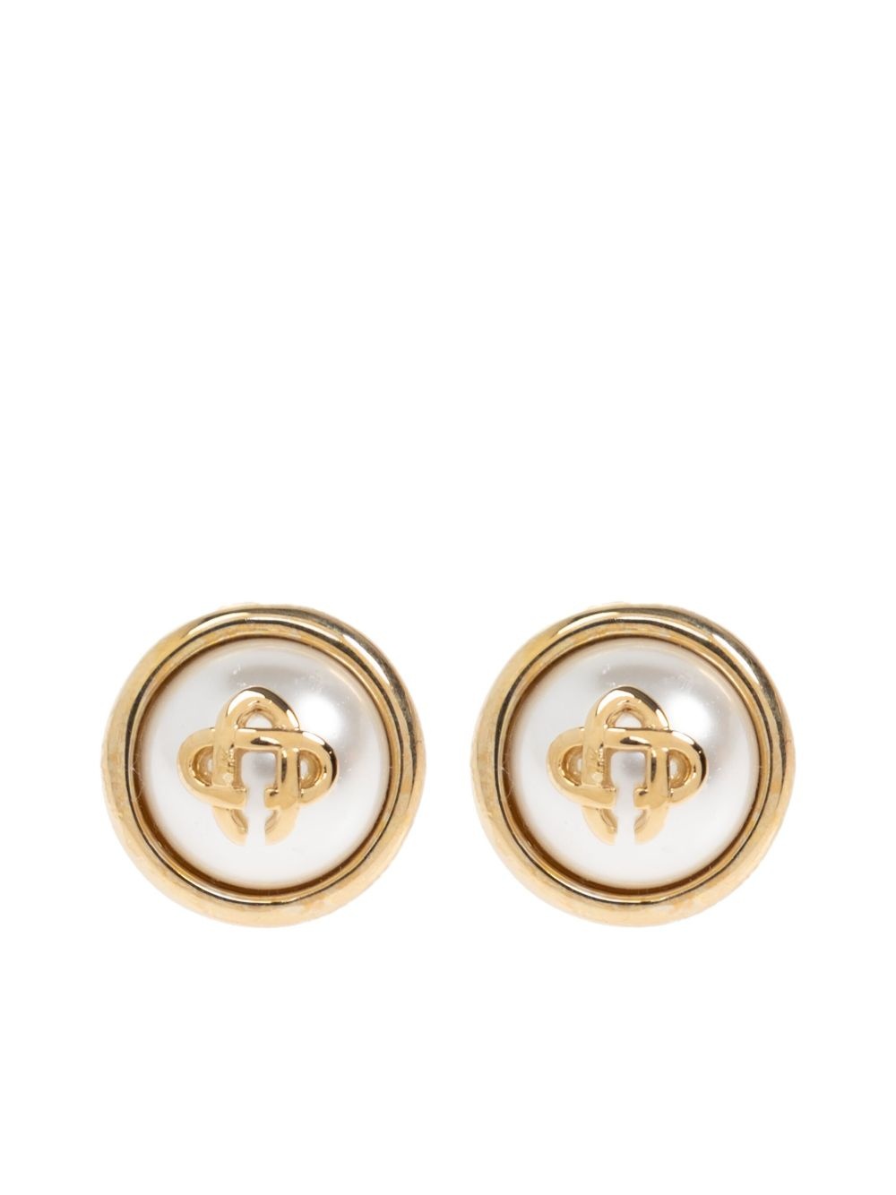 pearl logo earrings - 1