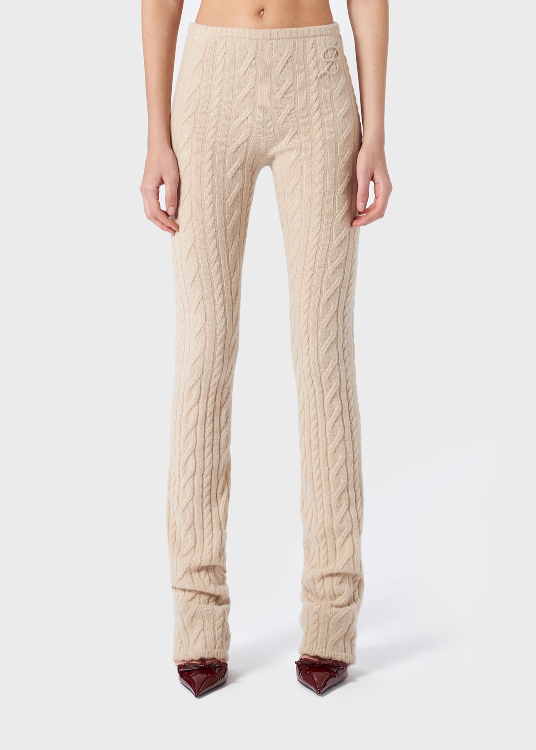 RIBBED KNIT PANTS WITH TORCHON - 3