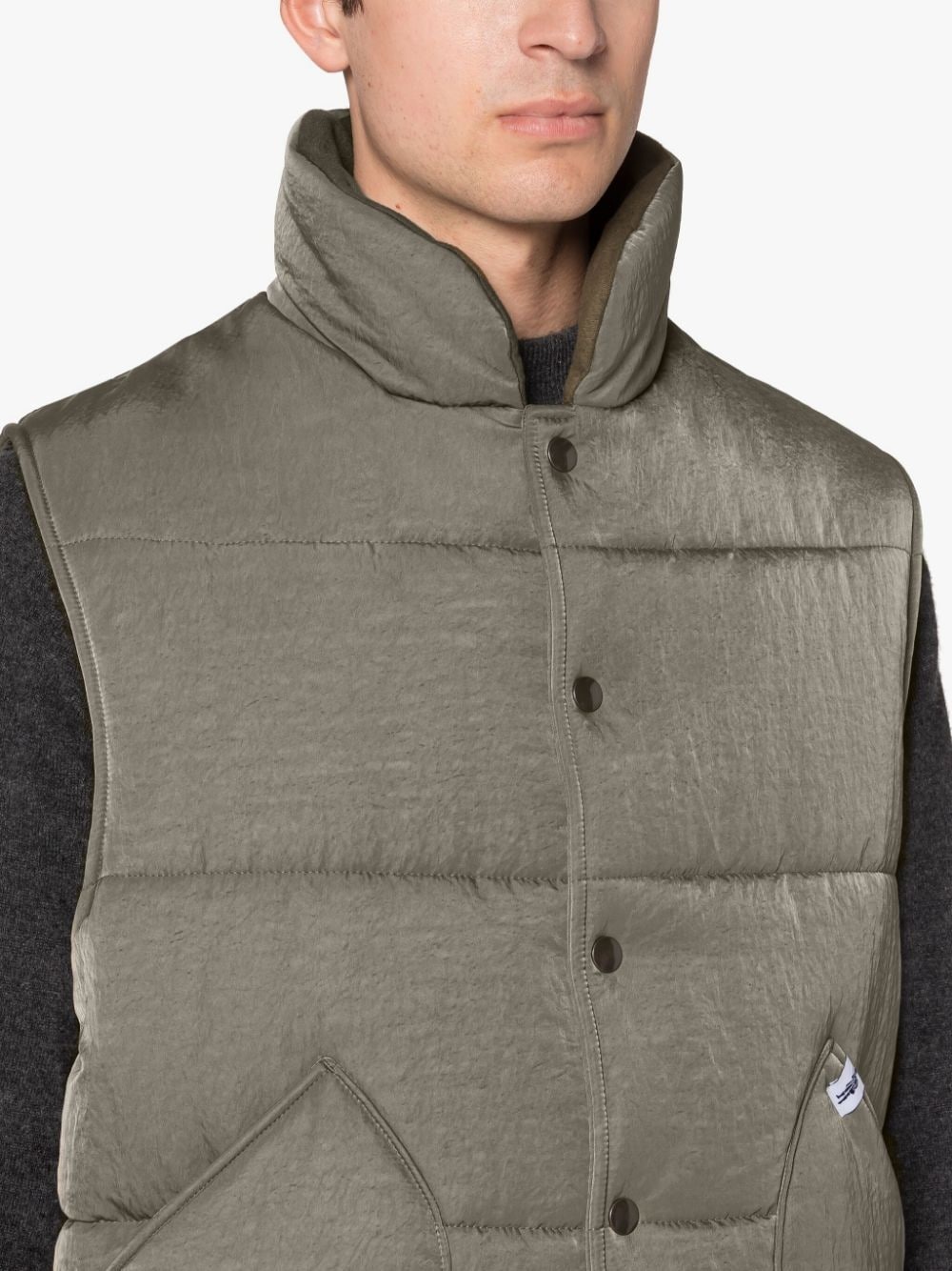OSAKA ARMY GREEN NYLON GILET - 5