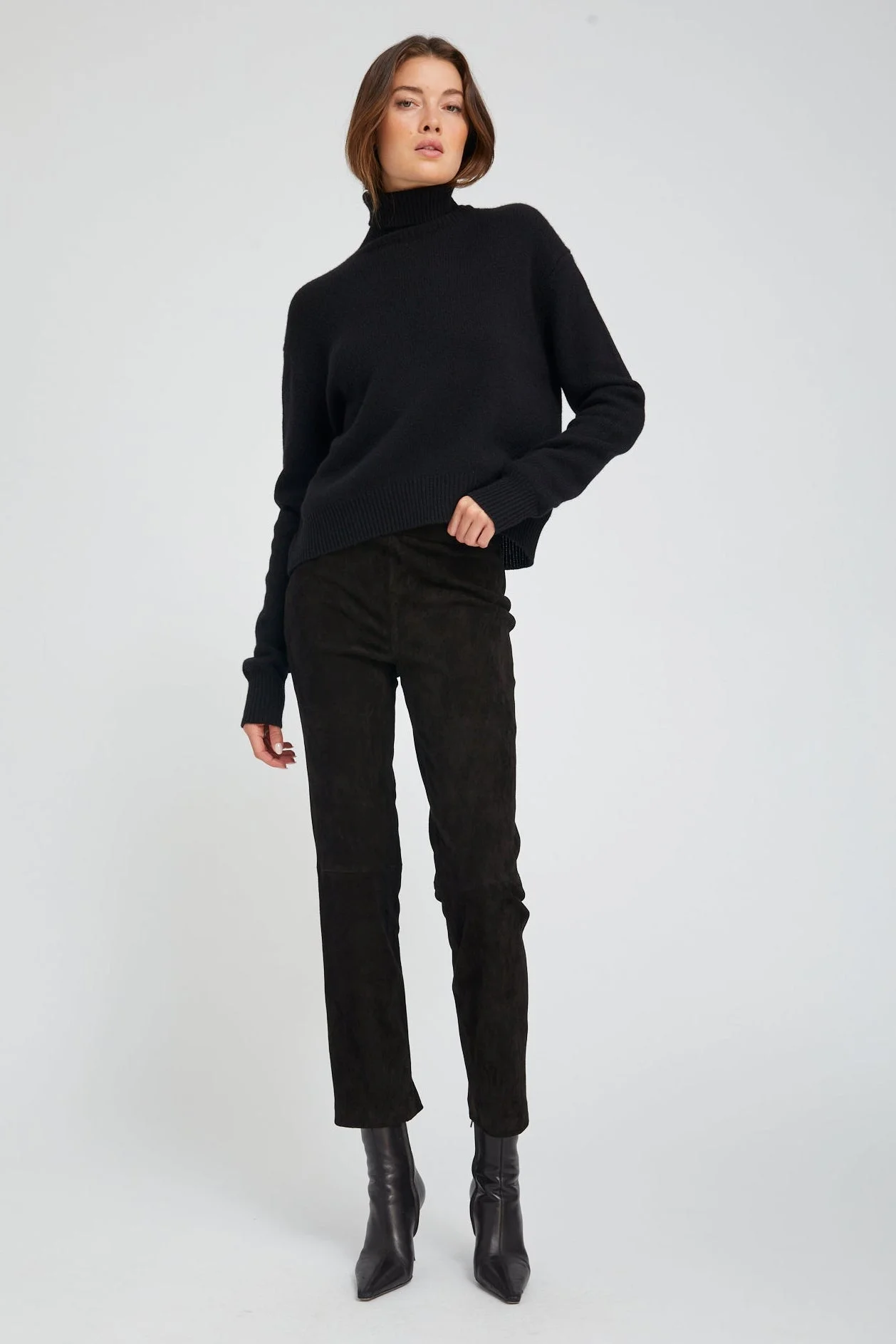 BLACK SUEDE SOPHIA PULL ON - 1