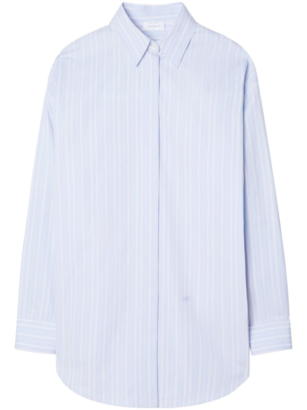 striped cotton-poplin shirtdress - 1