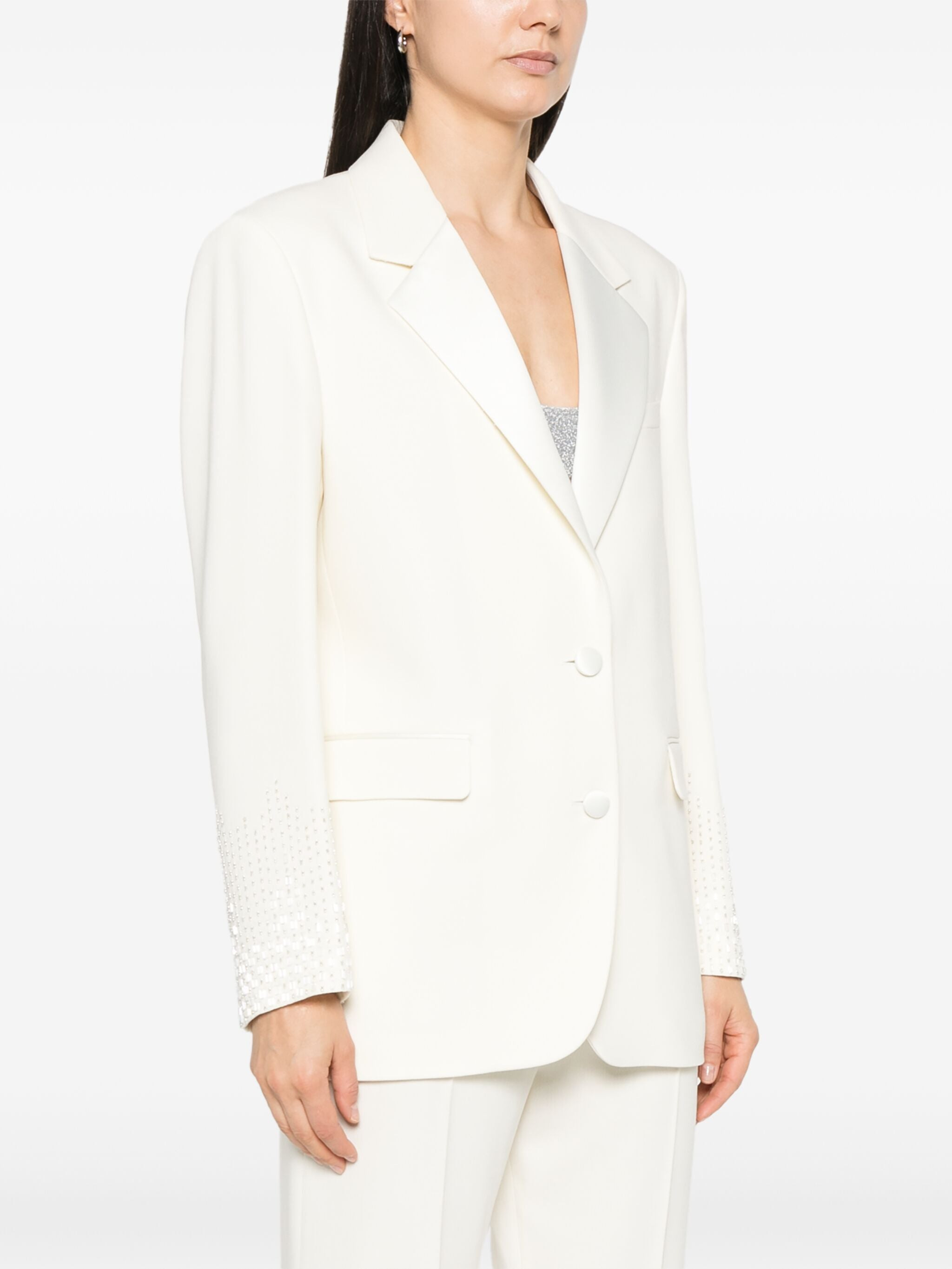 Golden Goose Women Journey W`S Single Breasted Over Jacket Viscose Wool Crepe W Satin Lapel & Beads  - 6