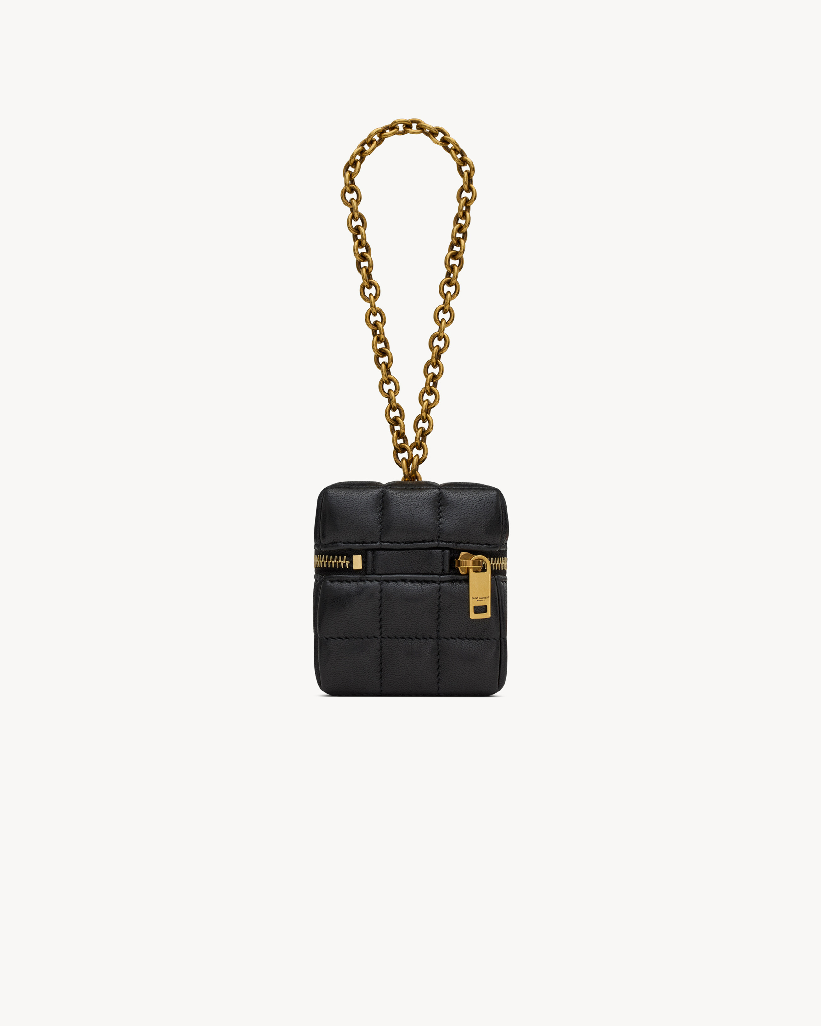 CASSANDRE MATELASSÉ CARRÉ MINI CUBE ON CHAIN IN LAMBSKIN - 2