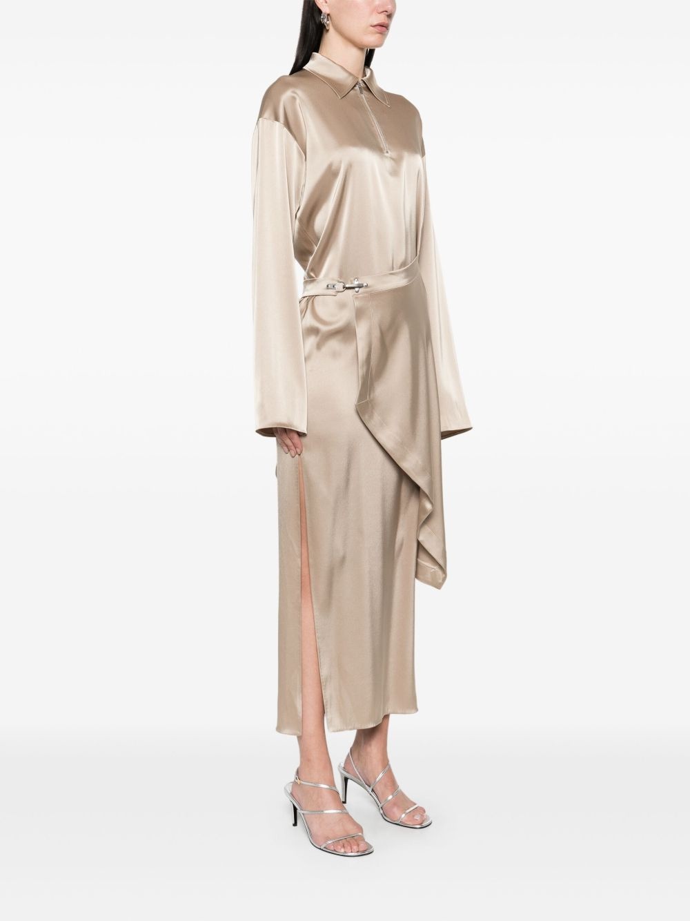 draped midi dress - 3