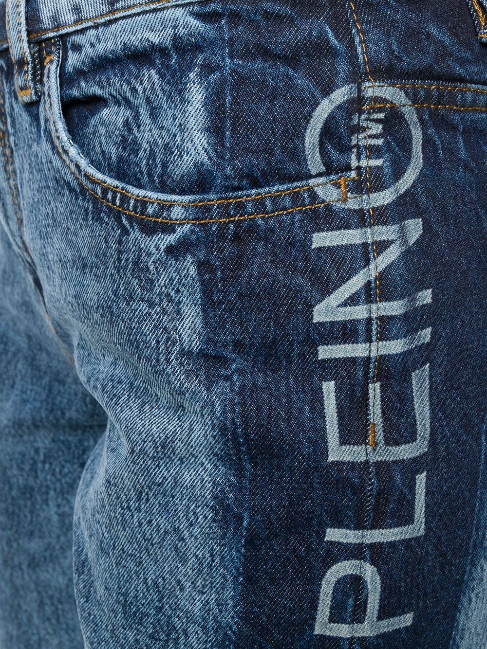 logo panelled straight-leg jeans - 5