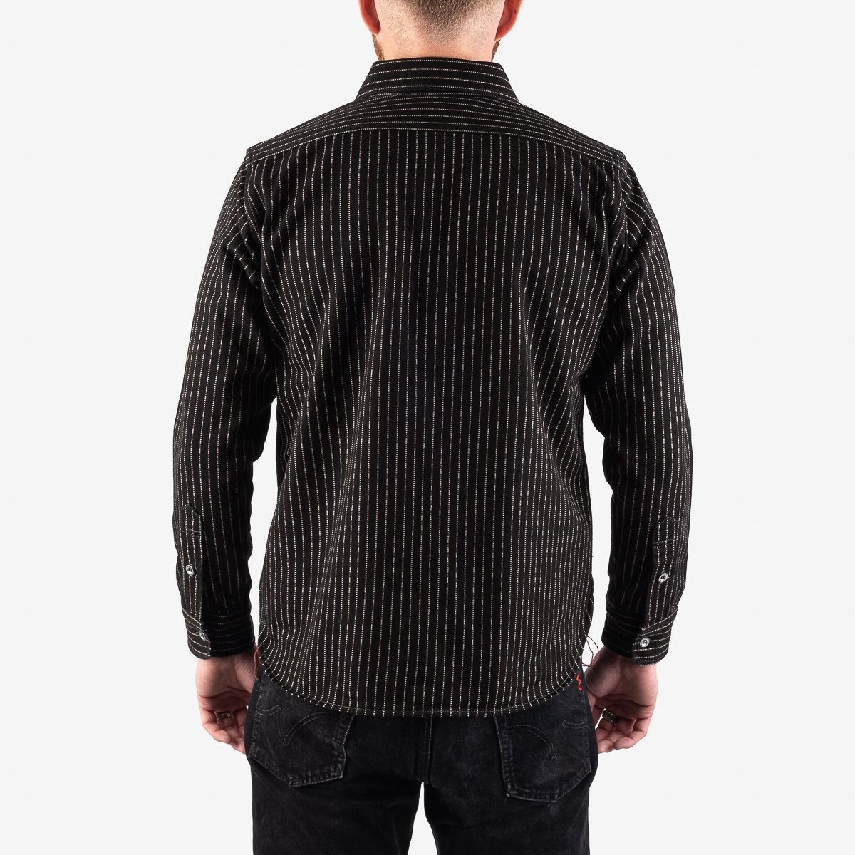 IHSH-68-BLK 12oz Wabash Work Shirt - Black with Metal Buttons - 3