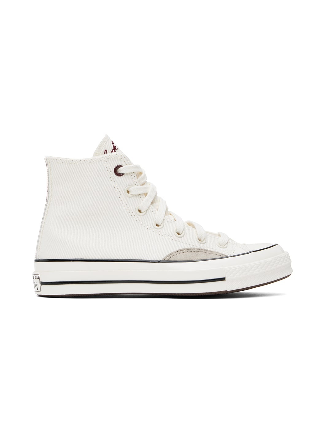 White & Taupe Chuck 70 Mixed Materials High Top Sneakers - 1