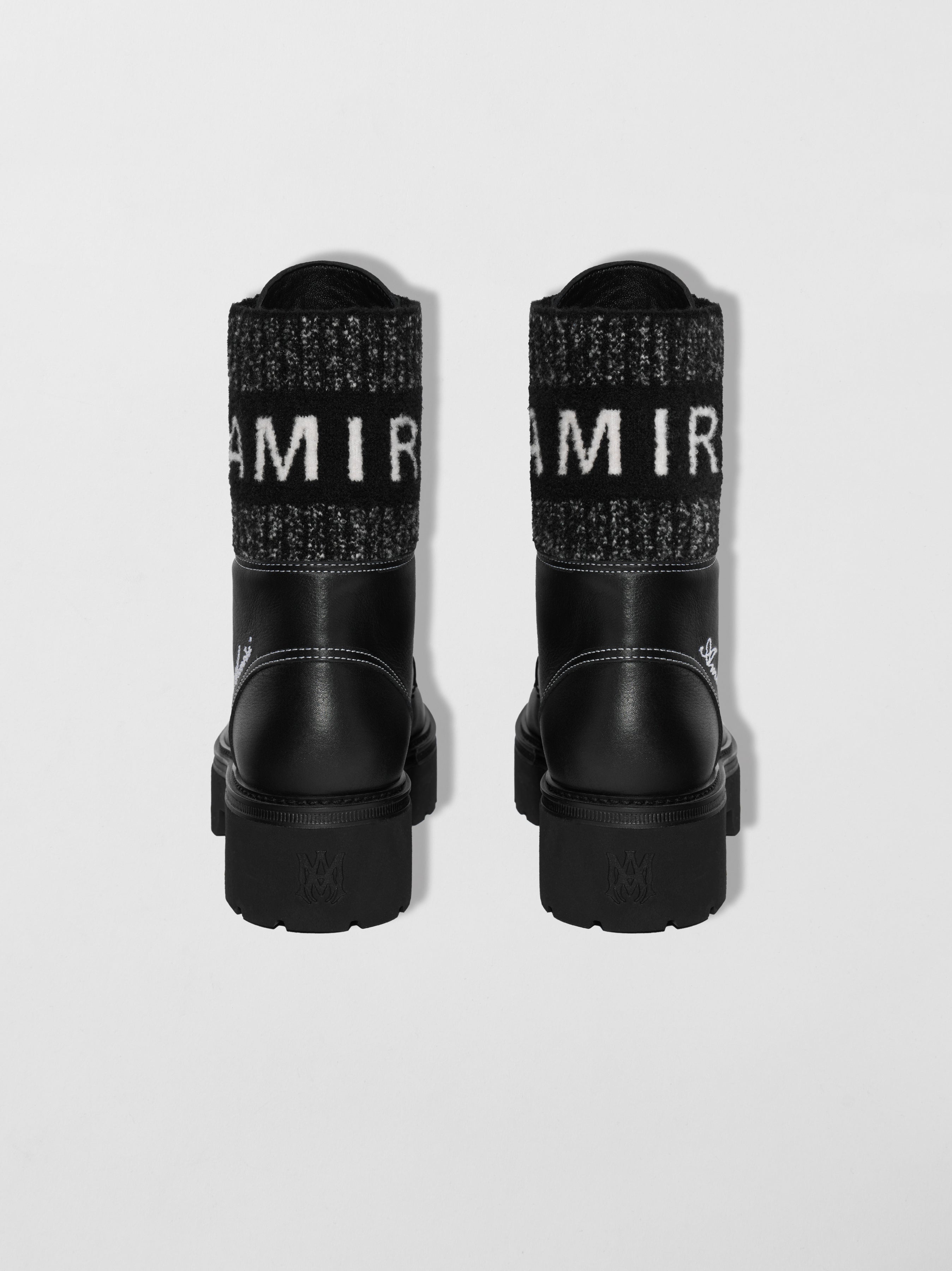 KNIT LOGO COLLAR COMBAT BOOT - 4