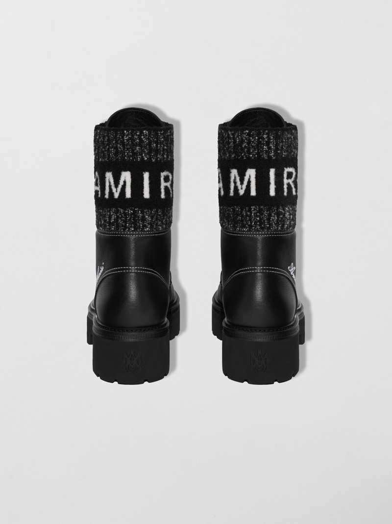 KNIT LOGO COLLAR COMBAT BOOT 4