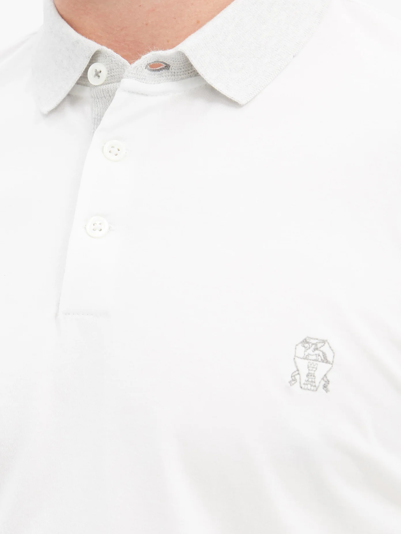 Contrast-collar cotton-jersey polo shirt - 3