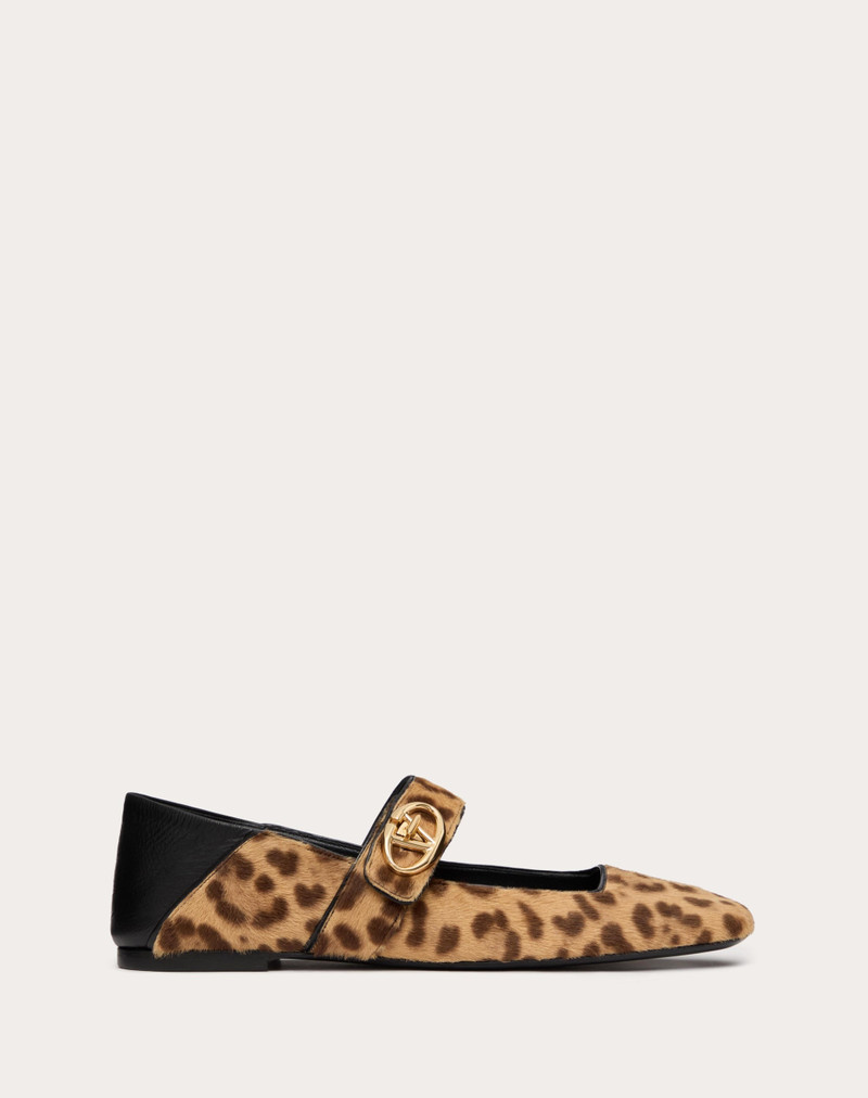 VLOGO LOCKER MARY-JANE BALLERINA IN PONY-EFFECT CALFSKIN - 1