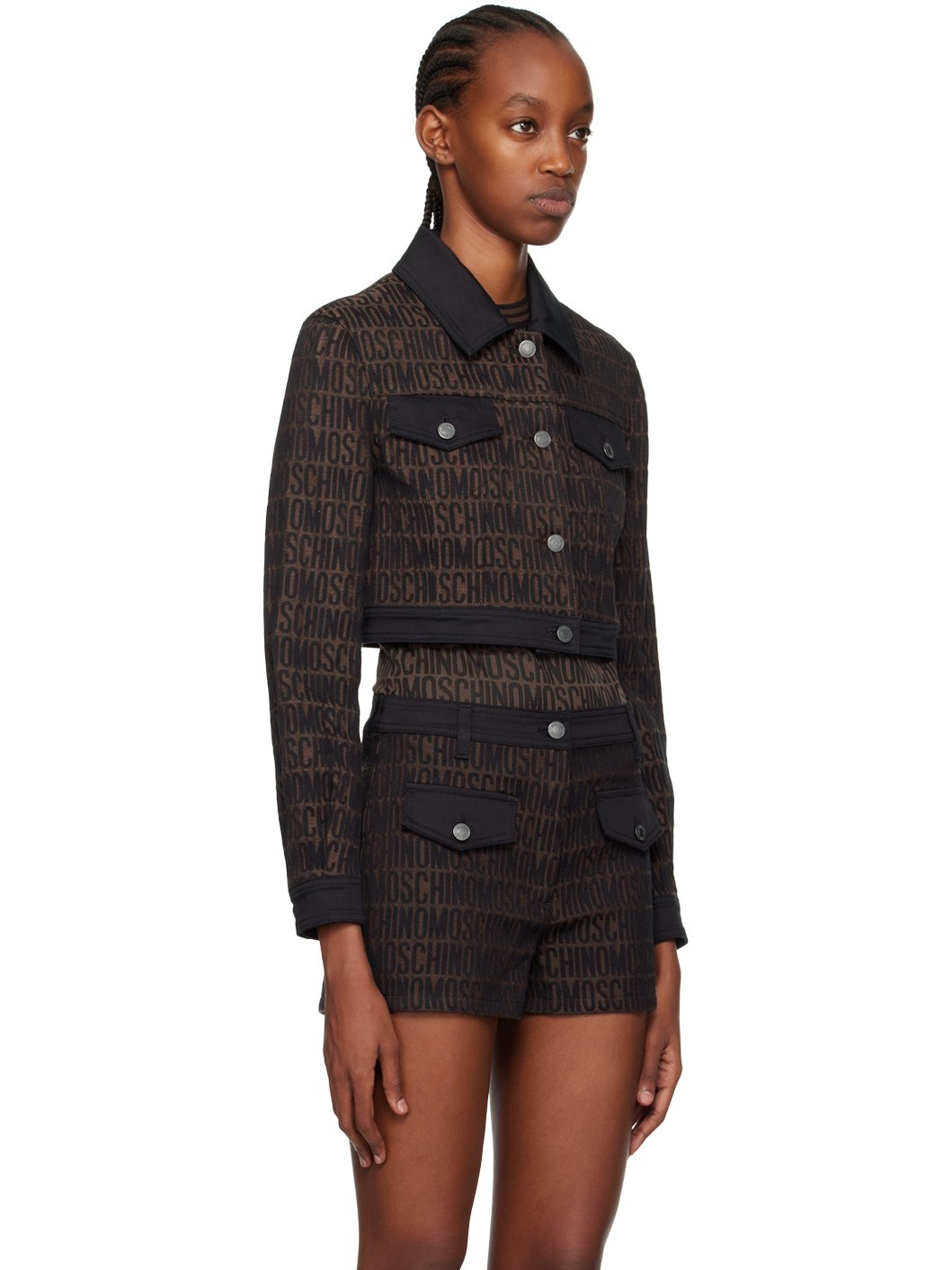 Brown Jacquard Jacket - 2
