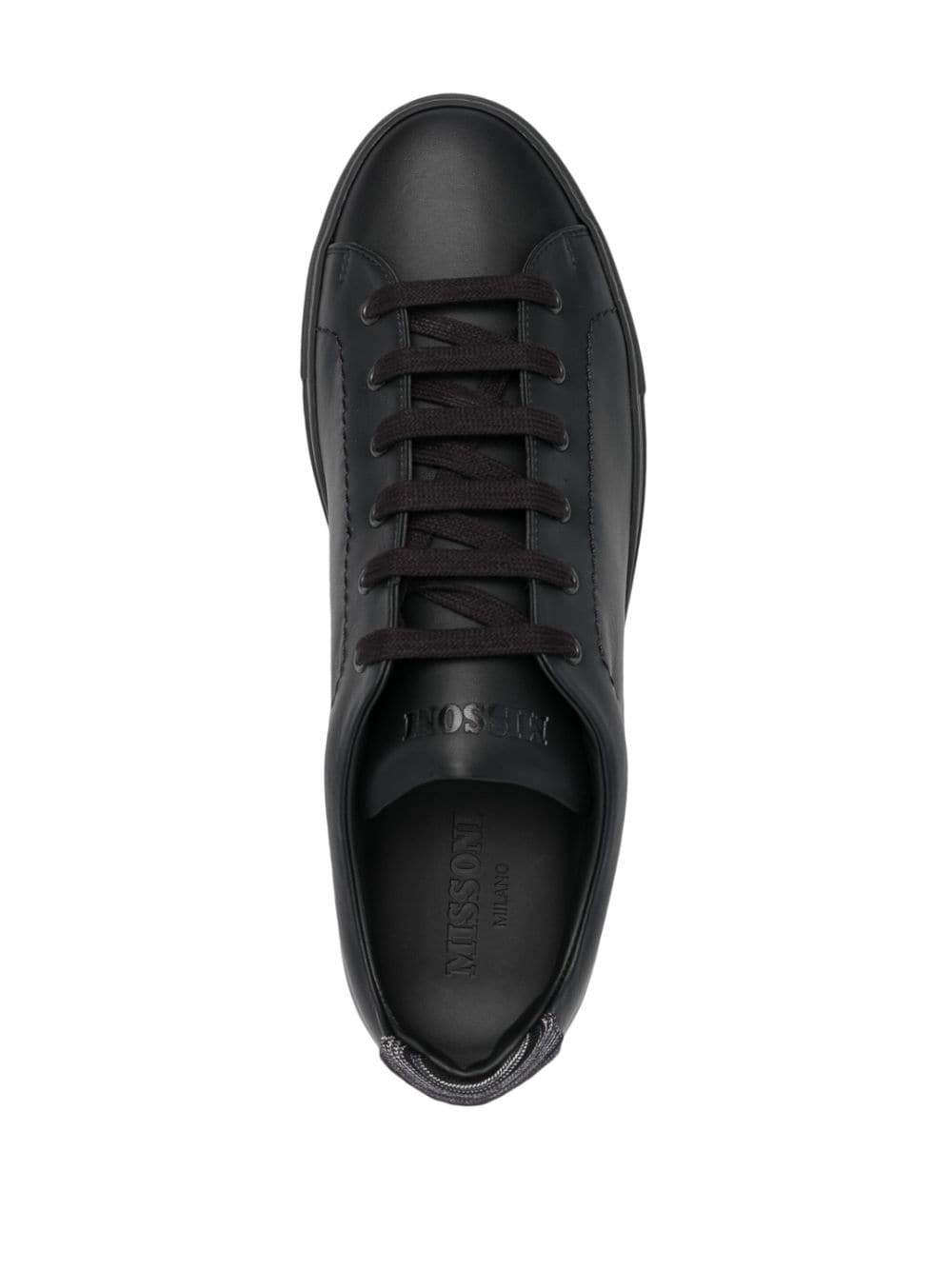 woven-heel counter leather sneakers - 4