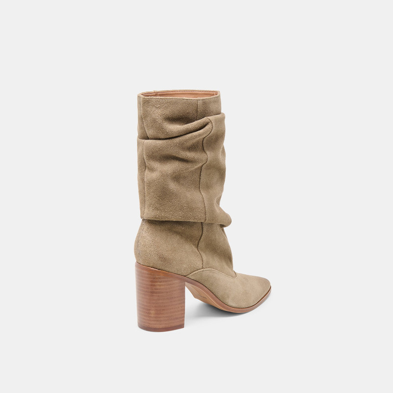 TALINA WIDE CALF BOOTS OLIVE SUEDE 3
