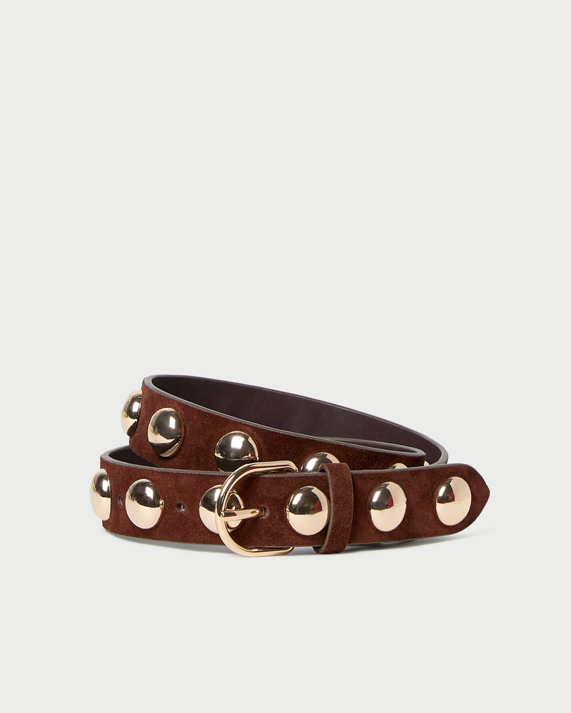 Issa Espresso/Champagne Studded Belt 1