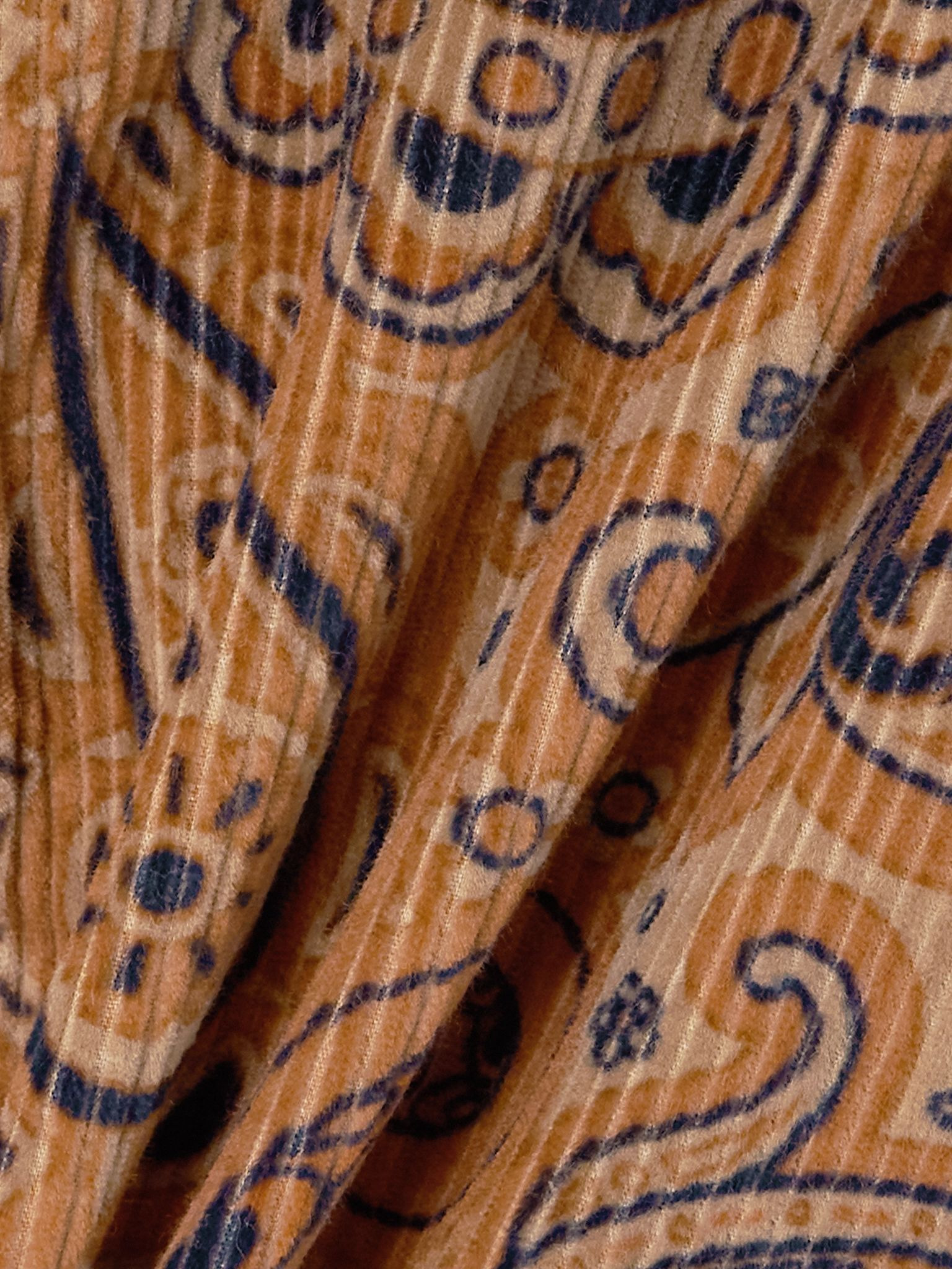 Paisley-print stretch-cotton corduroy flared pants Brown - 5