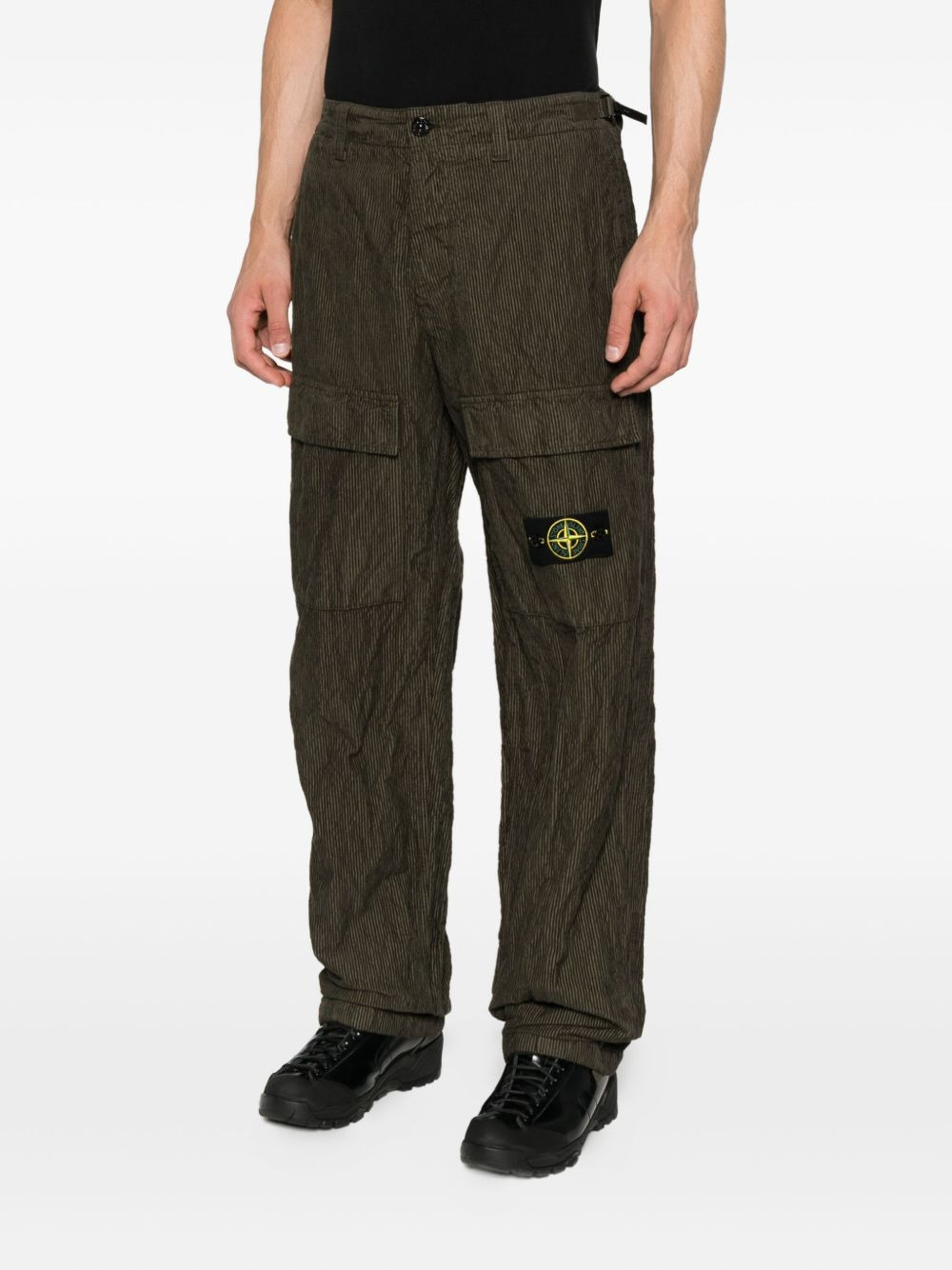 wrinkled corduroy straight-leg trousers - 3