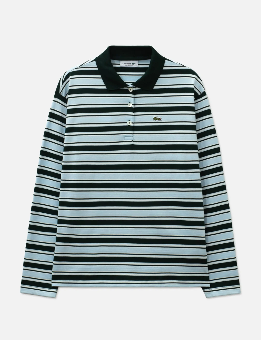 OVERSIZED STRIPED LONG SLEEVED POLO SHIRT - 1